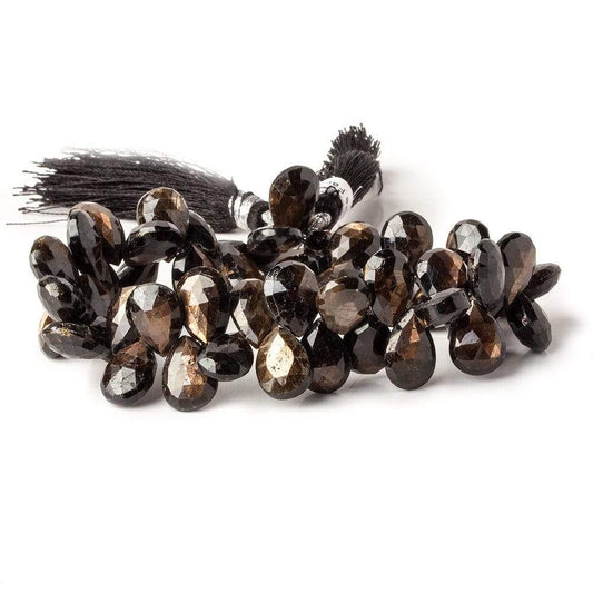 9x8-12x8mm Golden Sheen Sapphire faceted pear beads 8 inch 53 pieces AAA