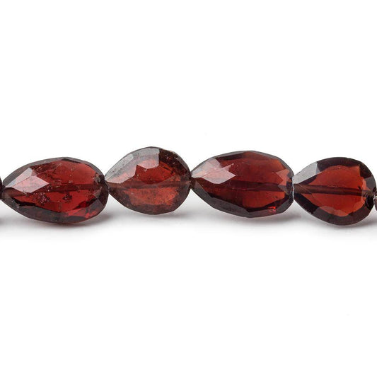 9x8-13x8mm Garnet Straight Drill Faceted Pears 16 inch 35 beads