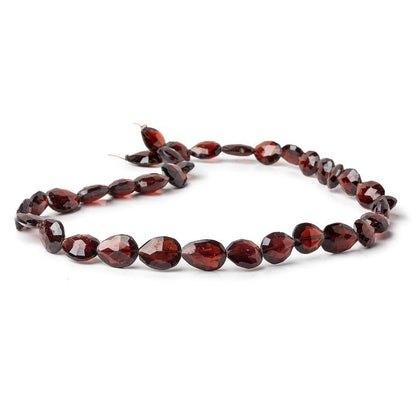 9x8-13x8mm Garnet Straight Drill Faceted Pears 16 inch 35 beads