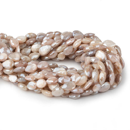 9x8-13x8mm Mystic Peach Moonstone faceted pears 14 inch 29 beads