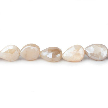 9x8-13x8mm Mystic Peach Moonstone faceted pears 14 inch 29 beads