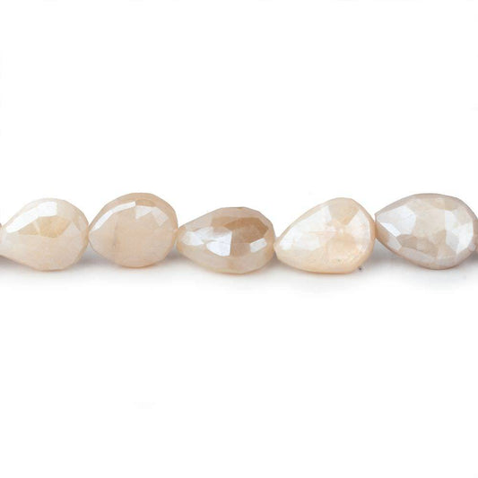 9x8-13x8mm Mystic Peach Moonstone faceted pears 14 inch 29 beads