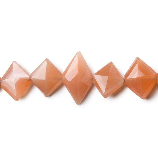 9x8-14x8mm Angel Skin Peach Moonstone Side Drilled Faceted Kite Beads 8 inch 23 pieces
