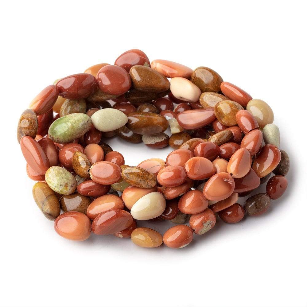 9x8-18x10mm Multi Color Fire Opal Plain Nugget Beads 16.5 inch 30 pieces