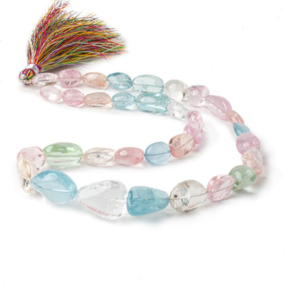 9x8-18x14mm Multi Color Beryl plain nugget beads 16 inch 33 pieces AA