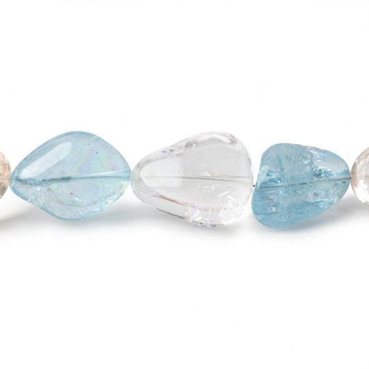 9x8-18x14mm Multi Color Beryl plain nugget beads 16 inch 33 pieces AA