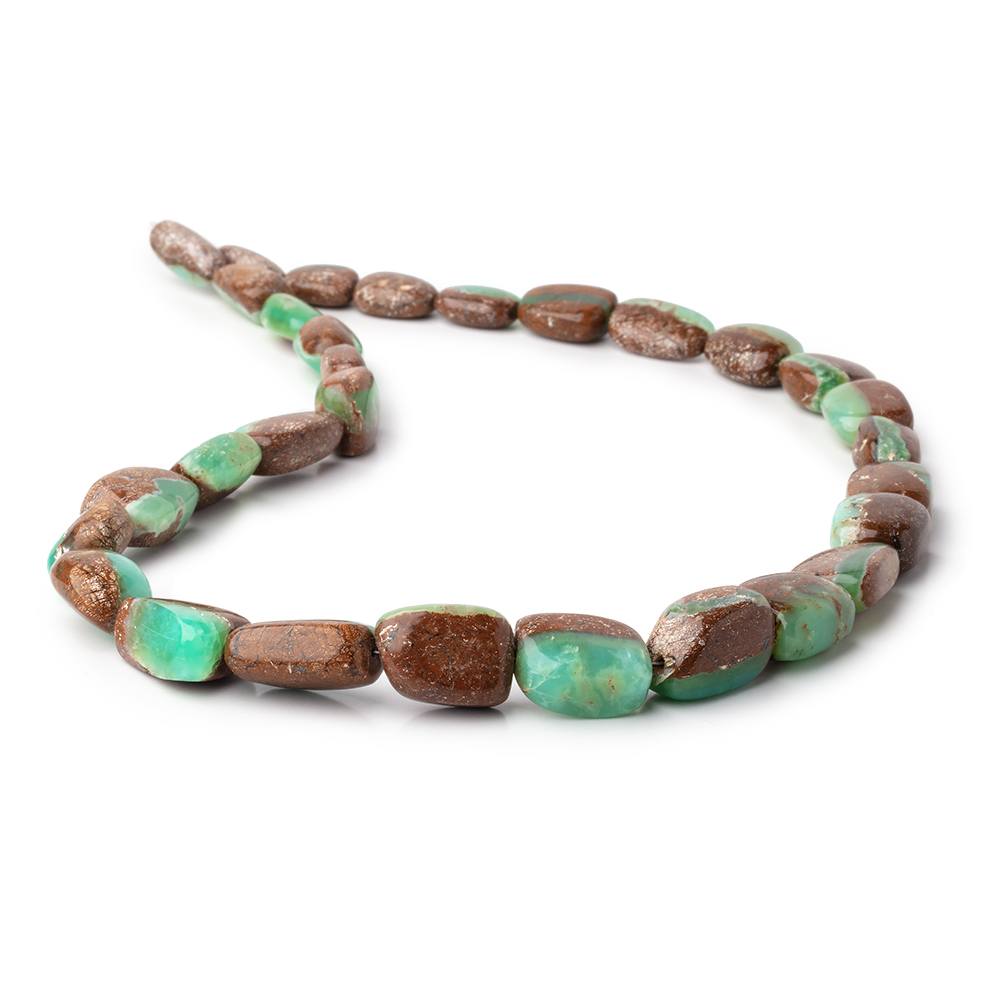 9x8-19.5x13mm Prase Opal Plain Nuggets with Matrix 19 inch 30 Beads