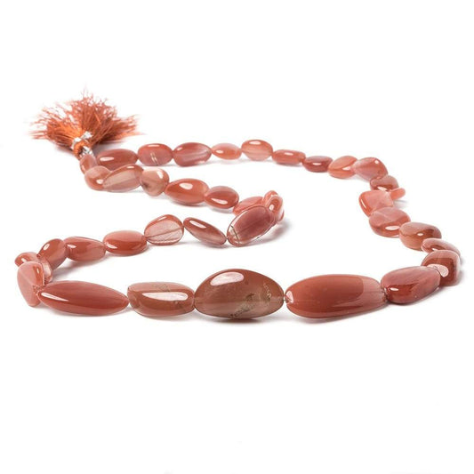 9x8-20x12mm Red Orange Feldspar plain nugget beads 18 inch 38 pieces