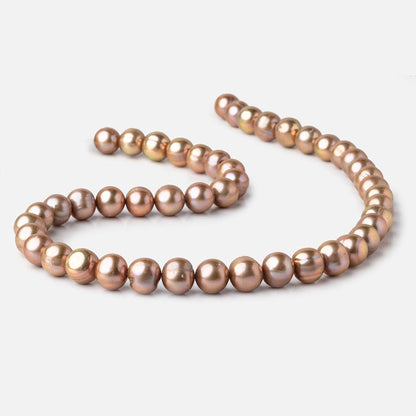 9x8mm Champagne Off Round Freshwater Pearls 16 inch 47 Beads