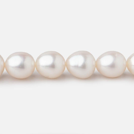 9x8mm Off White Oval Straight Drilled Freshwater Pearls 16 inch 42 pieces