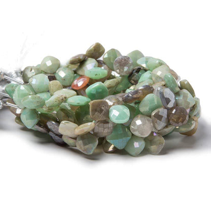 9x9-10x10mm Mystic Multi Gemstone faceted pillow beads 8 inch 44 pieces