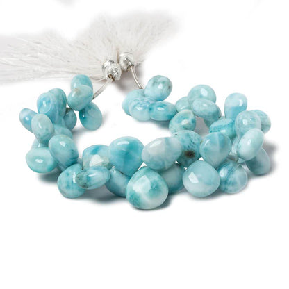 9x9-11x11mm Larimar plain heart beads 7 inch 46 pieces