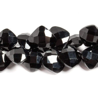 9x9-12x12mm Black Spinel Beads Corner Drilled Faceted Pillow 15 inch 89 pieces