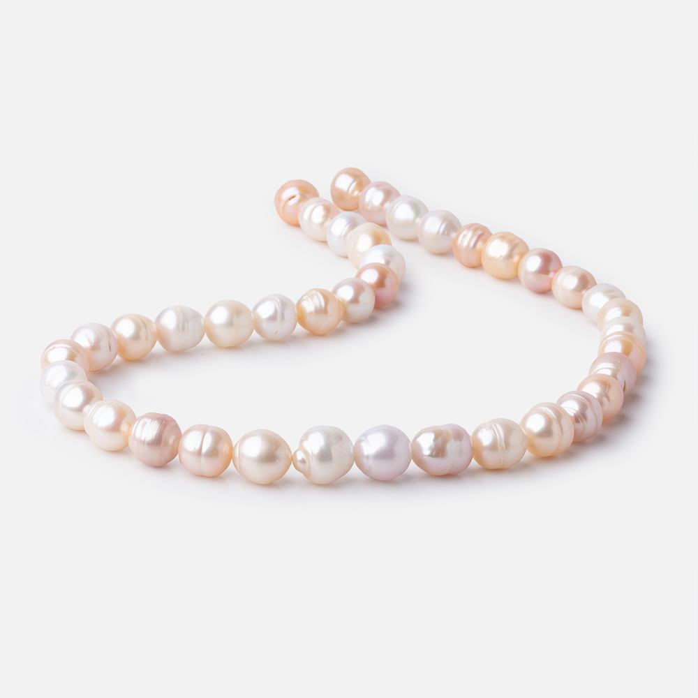 9x9-12x9mm Tri Color Baroque Freshwater Pearls 15.5 inch 35 Beads