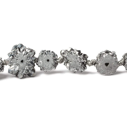 9x9-13x13mm Silver plated Solar Quartz slice beads 16 inch 27 pieces