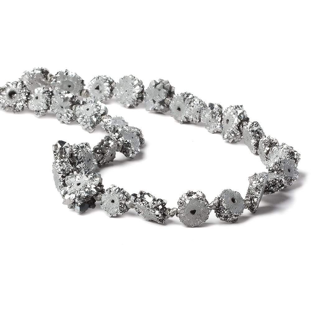 9x9-13x13mm Silver plated Solar Quartz slice beads 16 inch 27 pieces