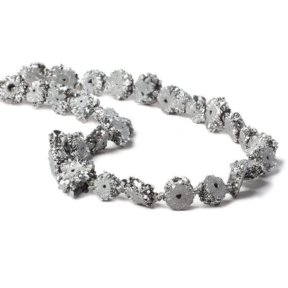 9x9-13x13mm Silver plated Solar Quartz slice beads 16 inch 27 pieces