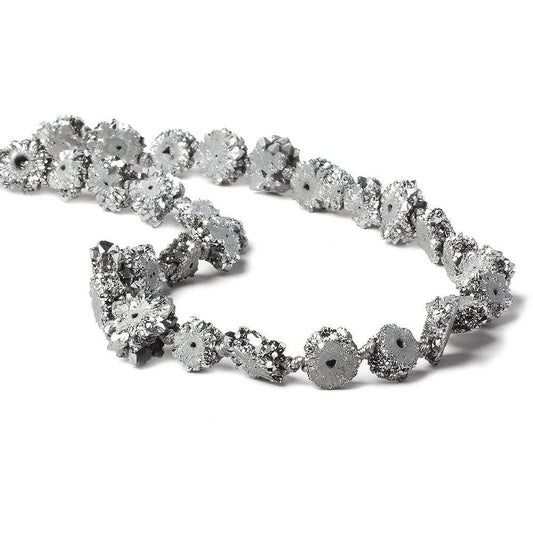 9x9-13x13mm Silver plated Solar Quartz slice beads 16 inch 27 pieces