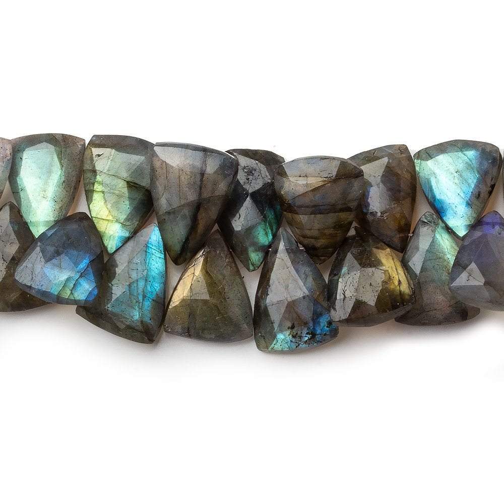 9x9-14x9mm Labradorite tip drilled Triangle beads 7 inch 49 pieces