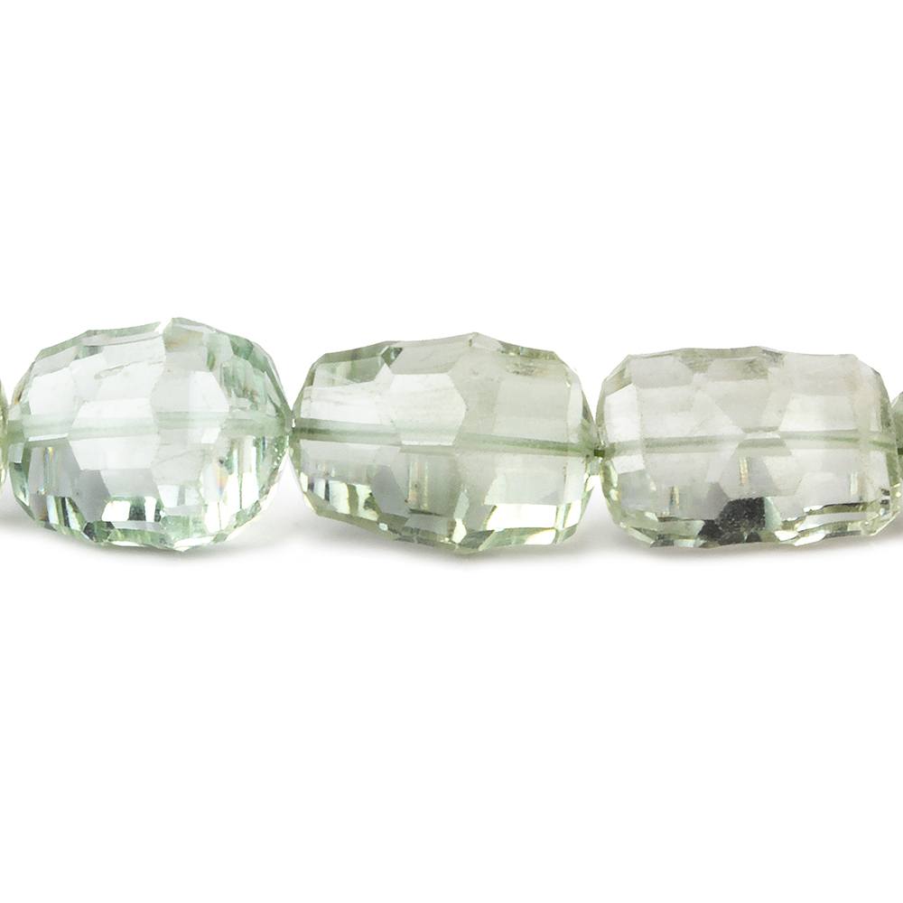 9x9-14x9mm Prasiolite concave faceted rectangles 14.5 inch 33 beads AAA