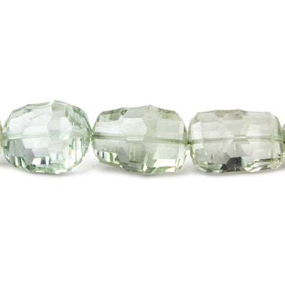 9x9-14x9mm Prasiolite concave faceted rectangles 14.5 inch 33 beads AAA