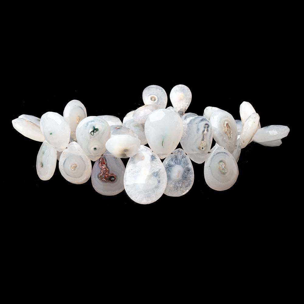 9x9-16x12mm Solar Quartz Faceted Heart & Pear Beads 8 inch 37 pieces