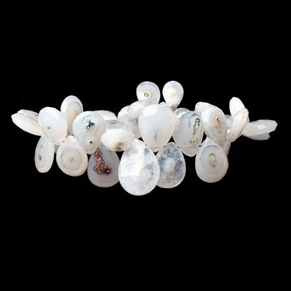 9x9-16x12mm Solar Quartz Faceted Heart & Pear Beads 8 inch 37 pieces