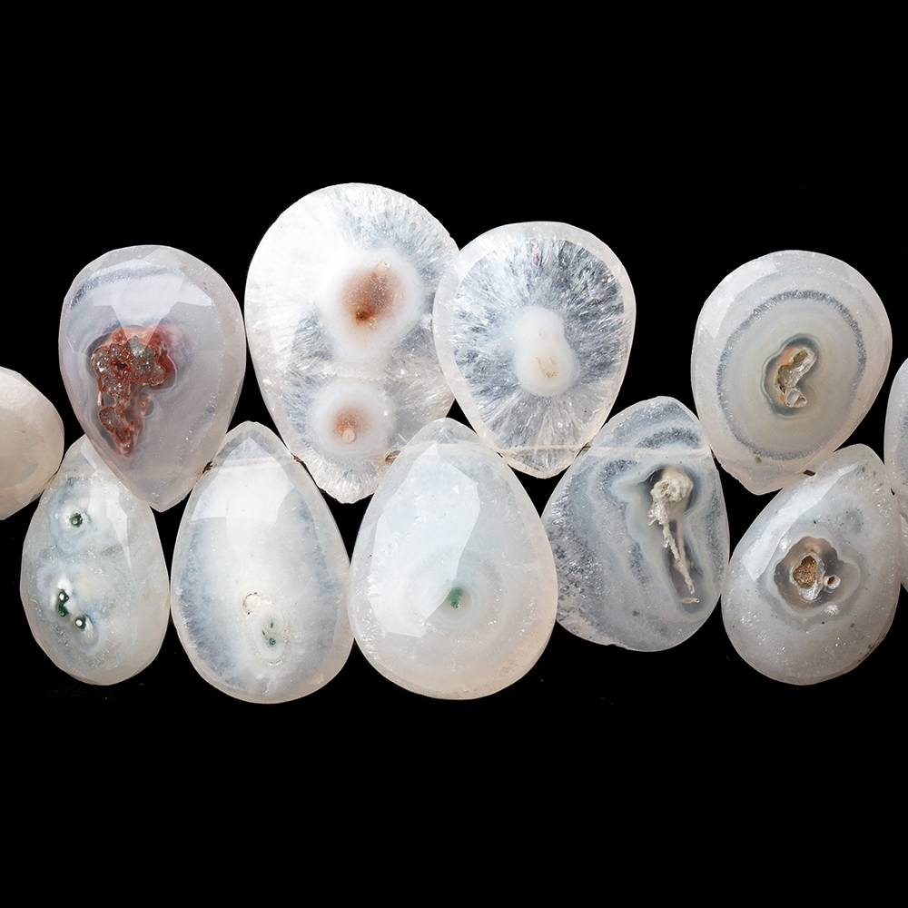 9x9-16x12mm Solar Quartz Faceted Heart & Pear Beads 8 inch 37 pieces