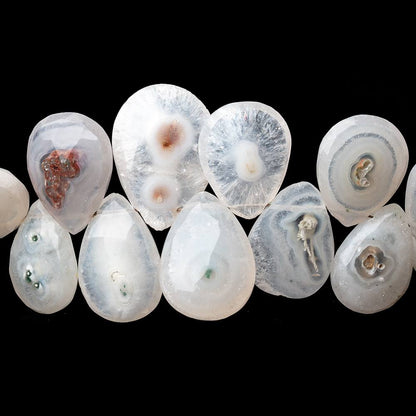 9x9-16x12mm Solar Quartz Faceted Heart & Pear Beads 8 inch 37 pieces