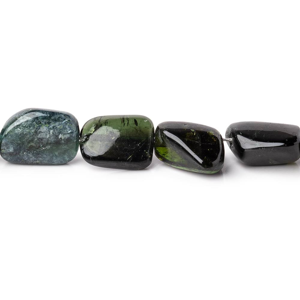 9x9-17x10mm Multi Color Tourmaline Plain Nugget Beads 14.75 inch 32 pieces