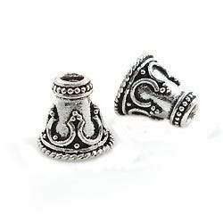 9x9mm Antiqued Sterling Silver Cone Set of 2