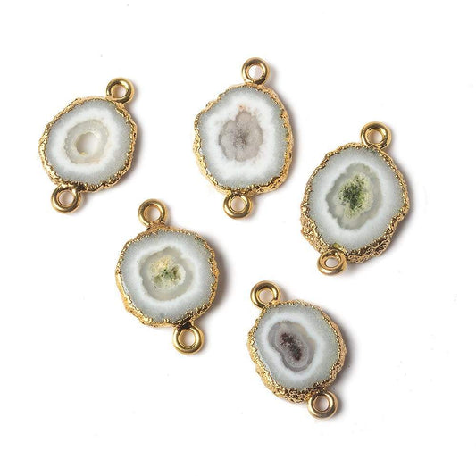 9x9mm Gold Leafed Solar Quartz Focal Connector 1 piece