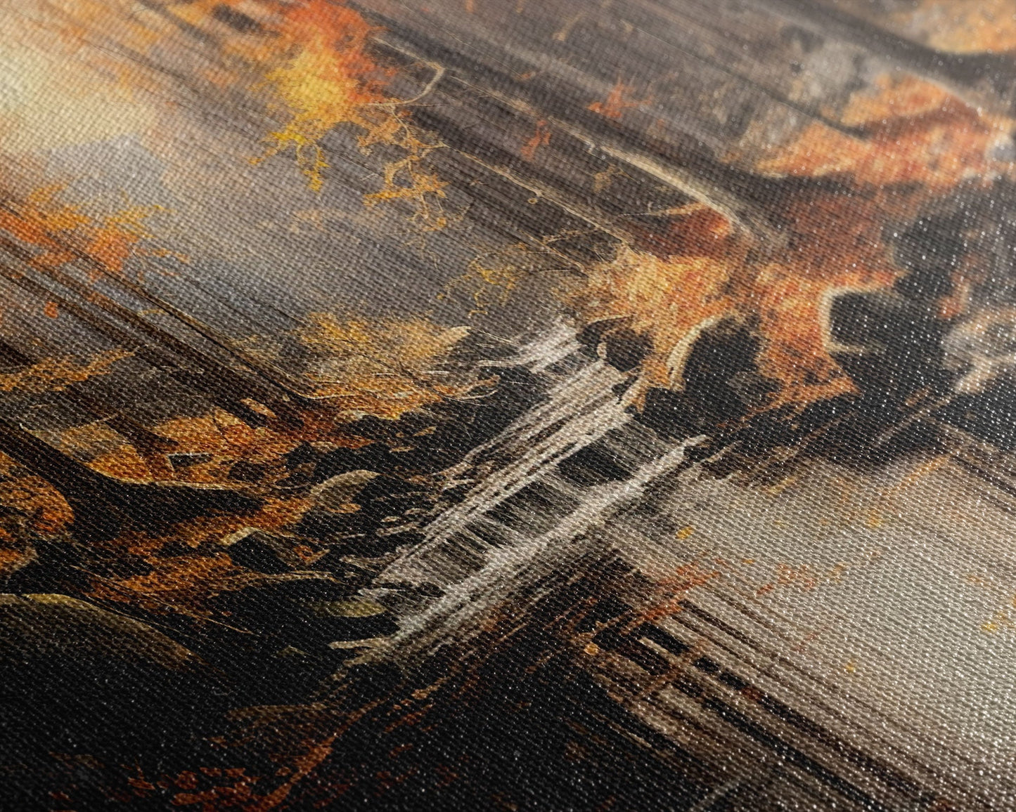 Fall Centerpiece Landscape Painting Canvas Print, Autumn Decor, Fall Centerpiece, Fall Home Decor, Fall Wall Decor, Fall Home Decor