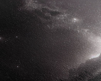 Black and white Watercolor of a starry night sky over a pine forest, framed canvas print