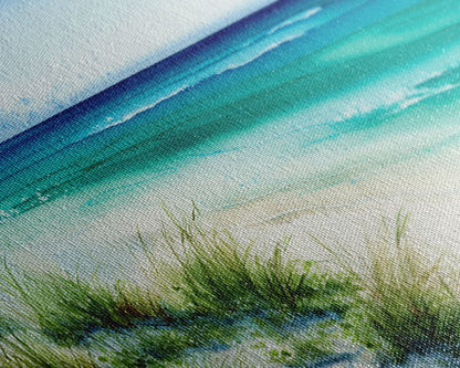 Canvas Print, Painting of Emerald Green Waves, Framed Canvas Art, whimsical ocean art, framed wall art