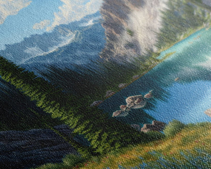 Calm and Serene Landscape Painting, Framed Canvas Print, Canvas Art, Framed wall decor, living room wall art, Pine Tree Lake