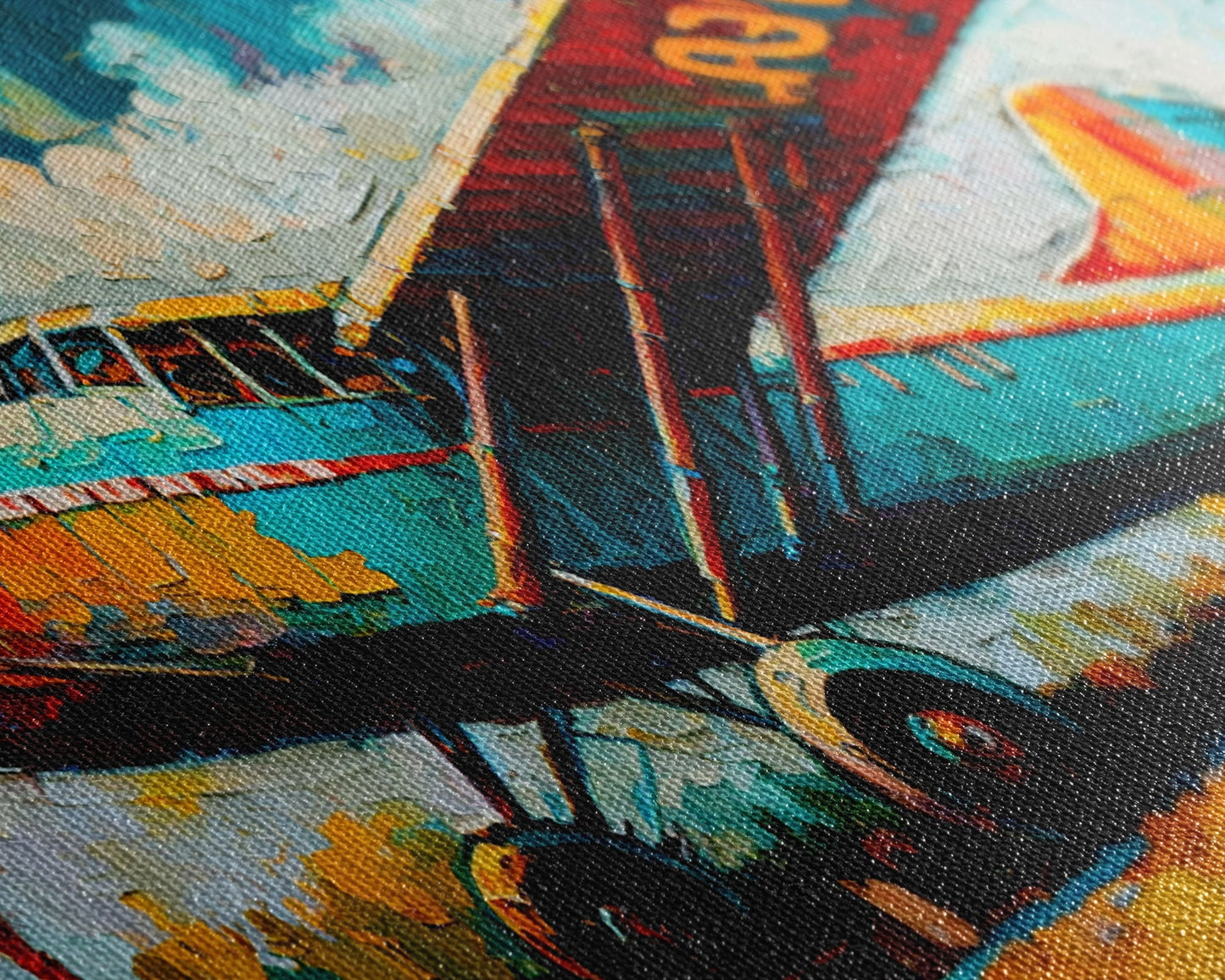 Aeroplane Art, Antique Airplane Painting Canvas Print, Framed Canvas Art, Above Sofa Art, Gift for RC Plane Pilot