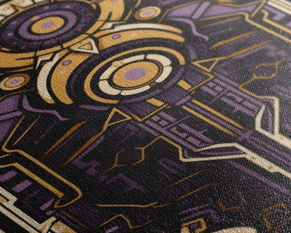 Art Deco Pattern Wall art, Framed Canvas Print, Art Deco, Patterns art, Yellow & purple art, Ornament art, Colorful painting, Light colors