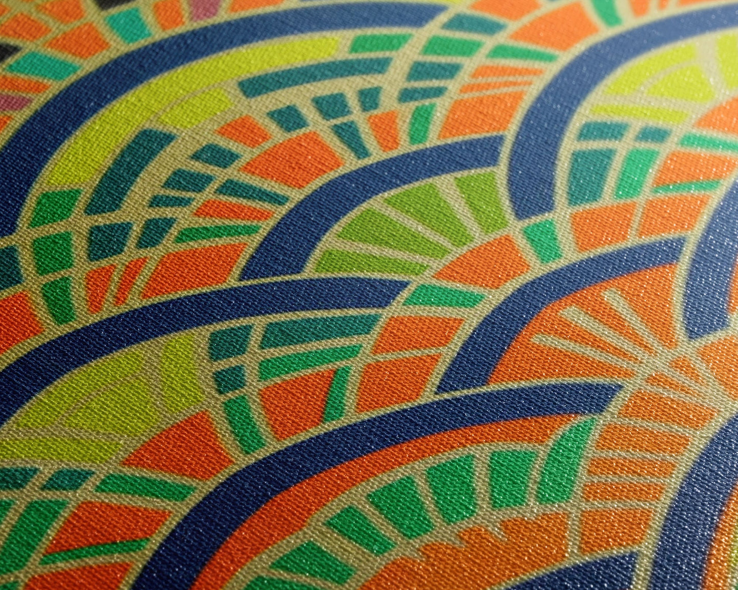 Art Deco Pattern Wall art, Framed Canvas Print, Art Deco, Wall art, Patterns art, Green colors art, Living room art, Colorful painting