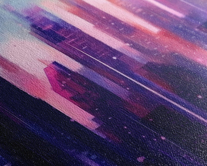 Buildings Wall Art - Framed Canvas Print - Original painting - Vaporwave Style - Watercolor colors - Pop Art Style - Living room art