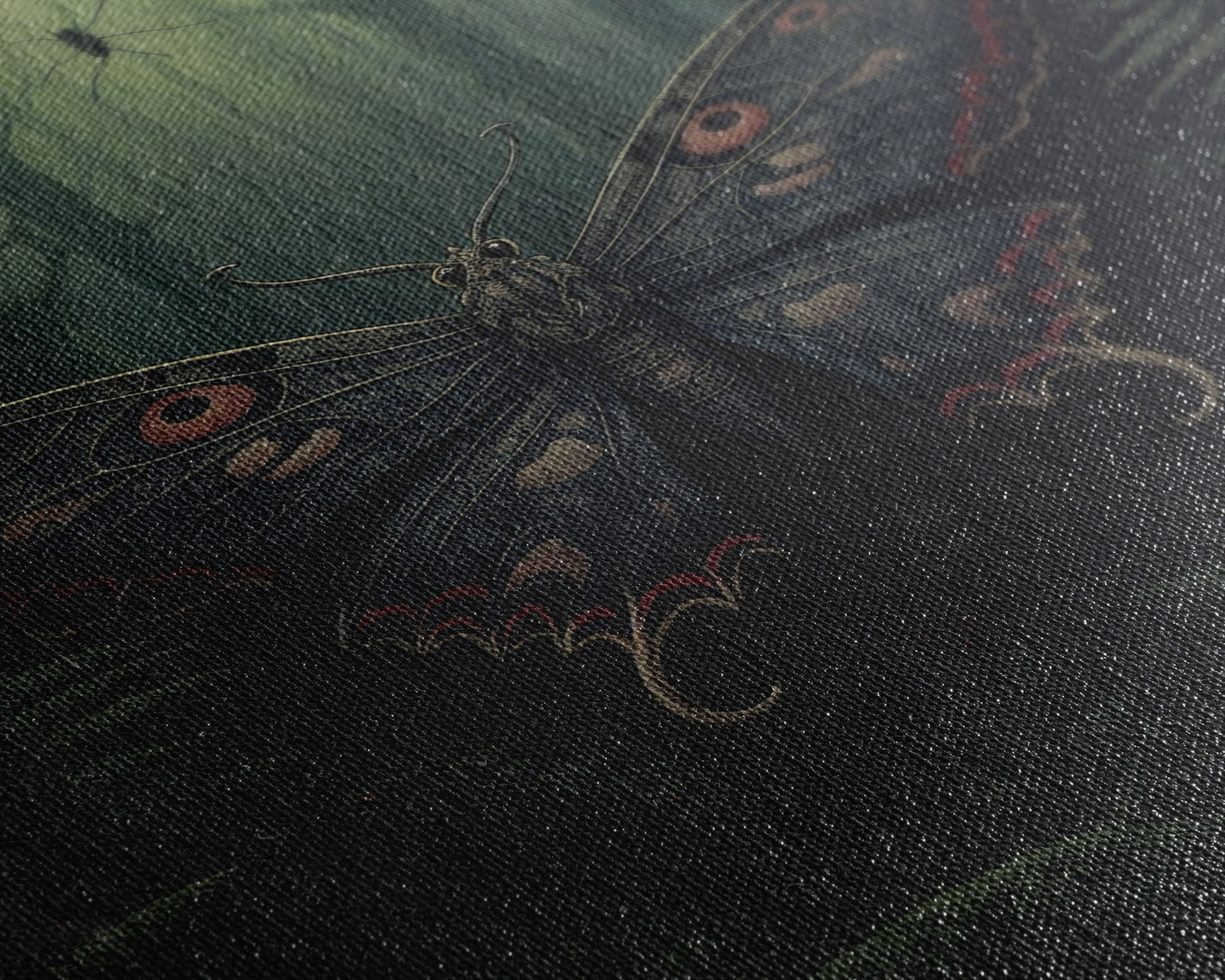 Butterfly Wall Decor, Butterfly In Woods, Green Wall Art, Insect Wall Decor, Wall Decor, Canvas Print, Wall Art, Framed Canvas