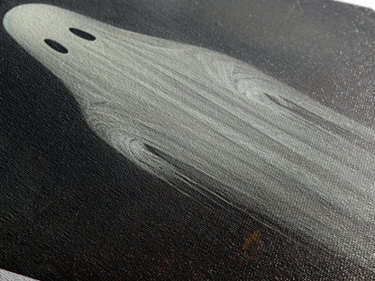 Cute Lil Boo, Ghost Print, Halloween Canvas Art, Canvas Textured Print, Funny Halloween Decor, Ghost Art, Victorian Goth Art