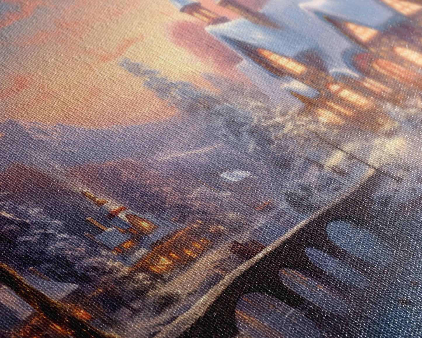 3 Piece Winter Scene, Framed Canvas Prints, Triptych Christmas Painting, Christmas Decor, Winter Art, Christmas Wall art, Xmas Art