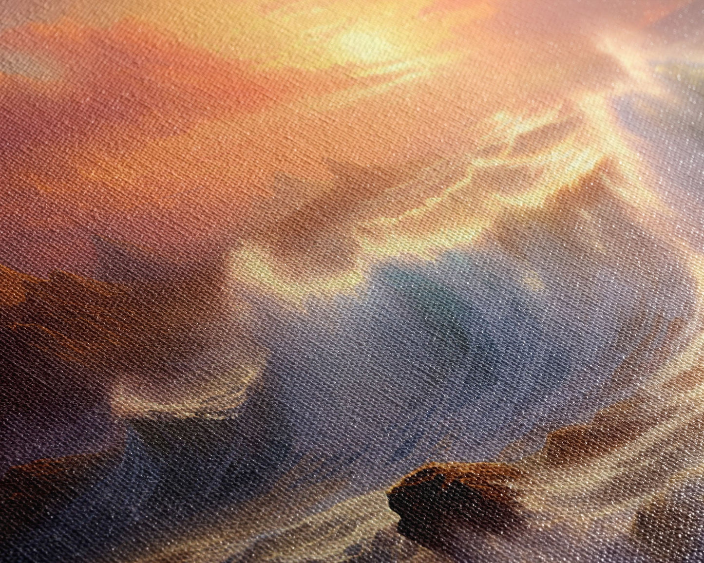 3 Piece Art Set, Seascape Painting Canvas Print, Beach House Decor, Sunset Painting, Original Painting, Boho Style Living Room Art