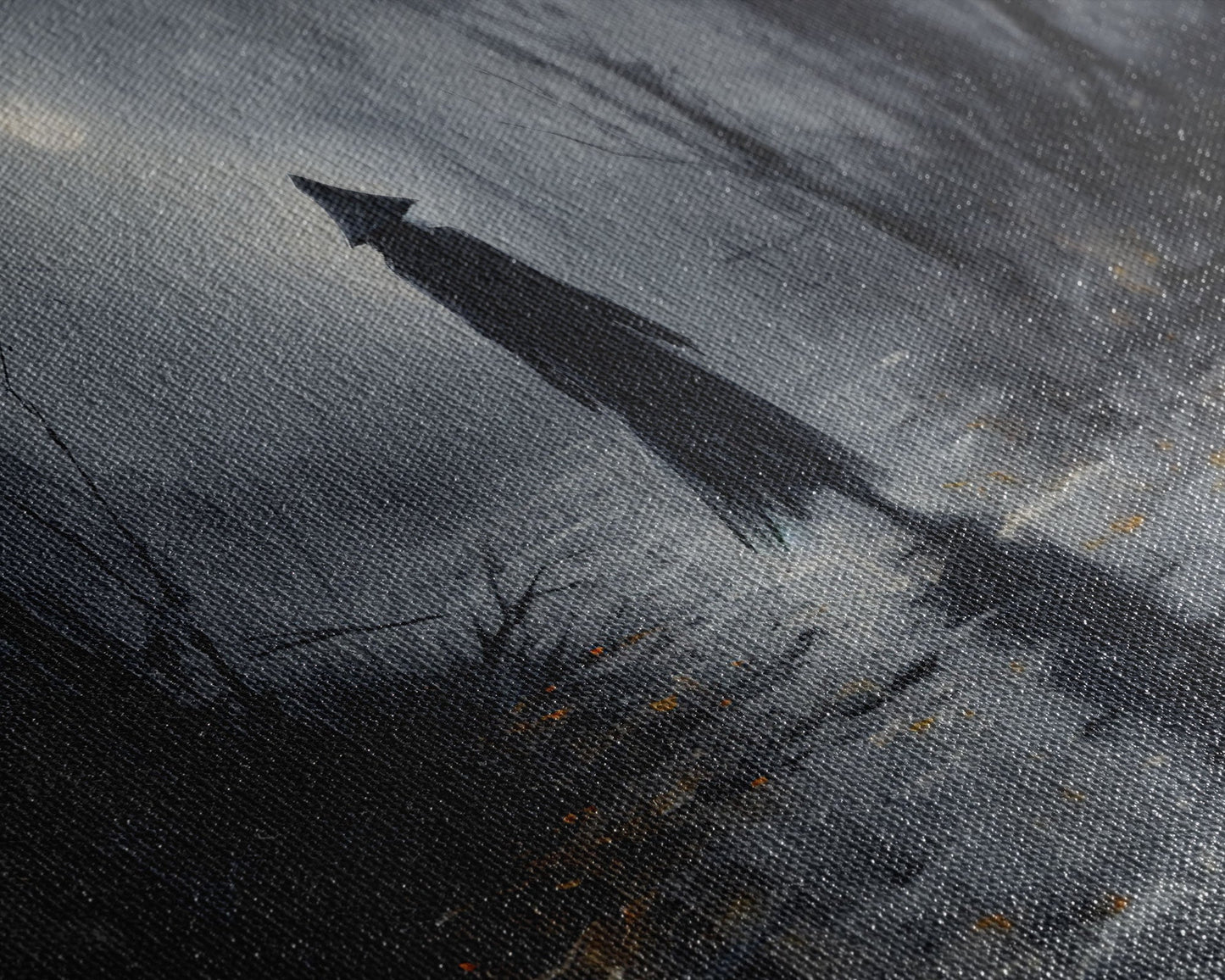 Witch Walking In The Rain Under A Full Moon, Witch Print, Framed Canvas or Poster, Victorian Oil Painting, Dark Academia, Witchcraft Decor