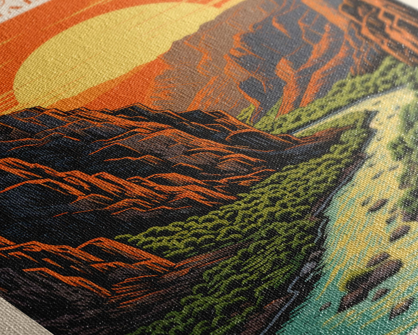 Black Canyon Of The Gunnison National Park Travel Poster Print, Canvas Print Wall Art, Colorado Travel Art, Midcentury Modern Travel Decor