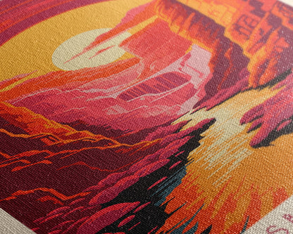 Carlsbad Caverns National Park New Mexico Travel Art, National Park Print, Minimalist Travel Art, Midcentury Modern Style Landscape Painting