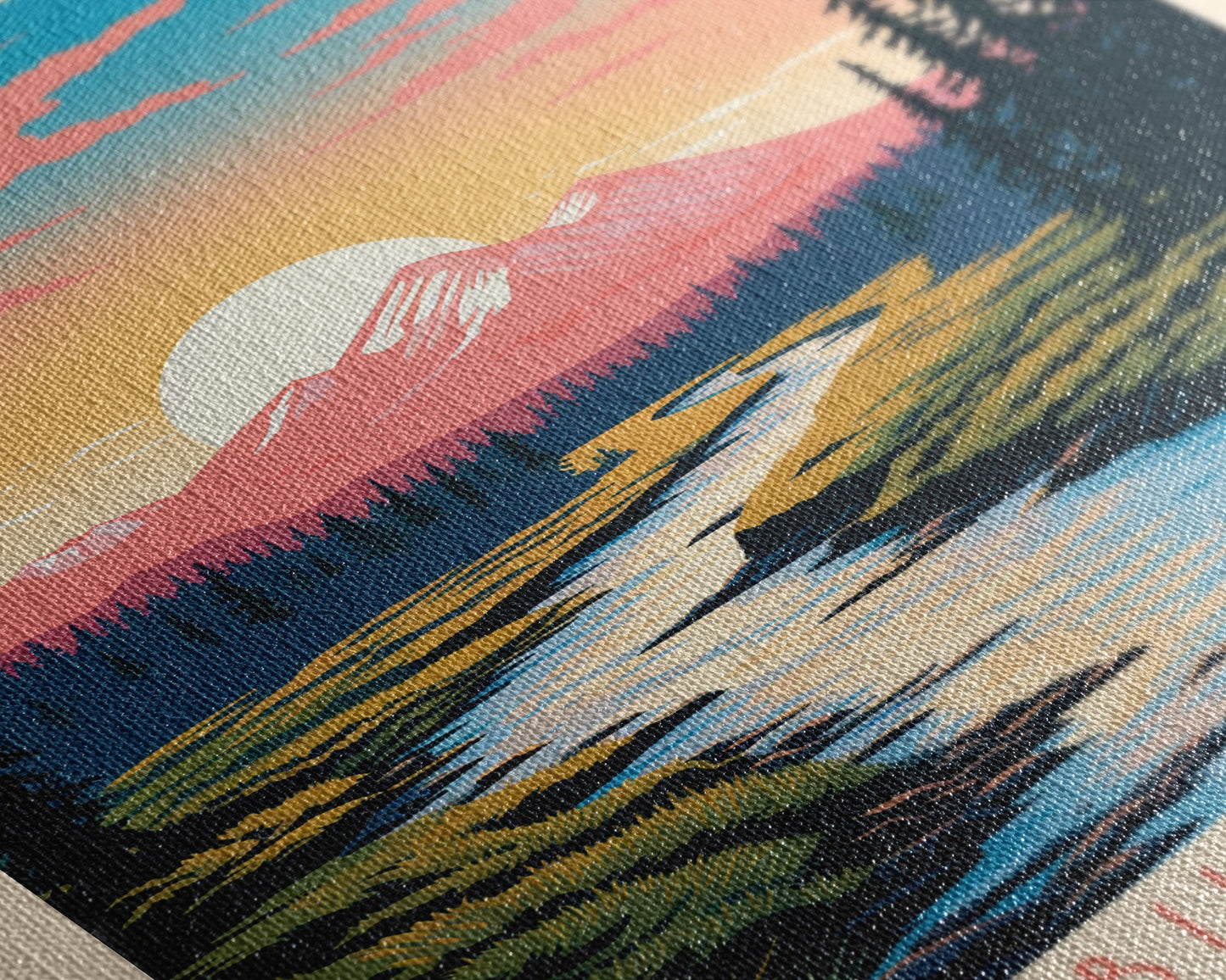 Kobuk Valley Nationalpark, Alaska Reisekunst, Nationalpark-Druck, Minimalistische Reisekunst, Landschaft im Midcentury Modern Retro-Stil