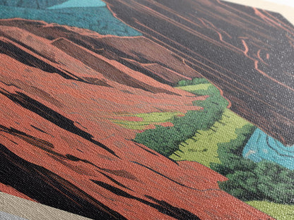 Black Canyon of the Gunnison Diamond Shaped Travel Poster Canvas Art Print, Canvas Wall Art, Travel Gift, Colorado Travel Art