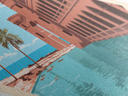 Retro-Reiseposter „Dry Tortugas Nationalpark“ auf Leinwand, Reisedeko-Kunst, Midcentury-Modern-Deko, Florida-Reisekunst